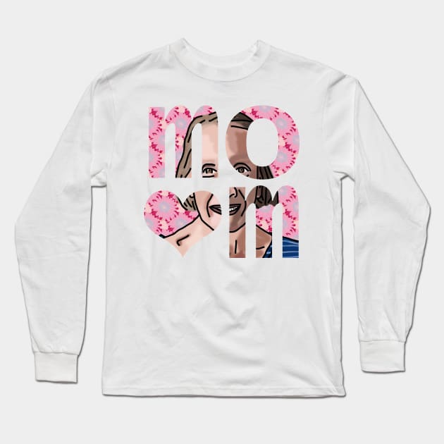 Mom of the Artist Floral Art Typography Long Sleeve T-Shirt by ellenhenryart